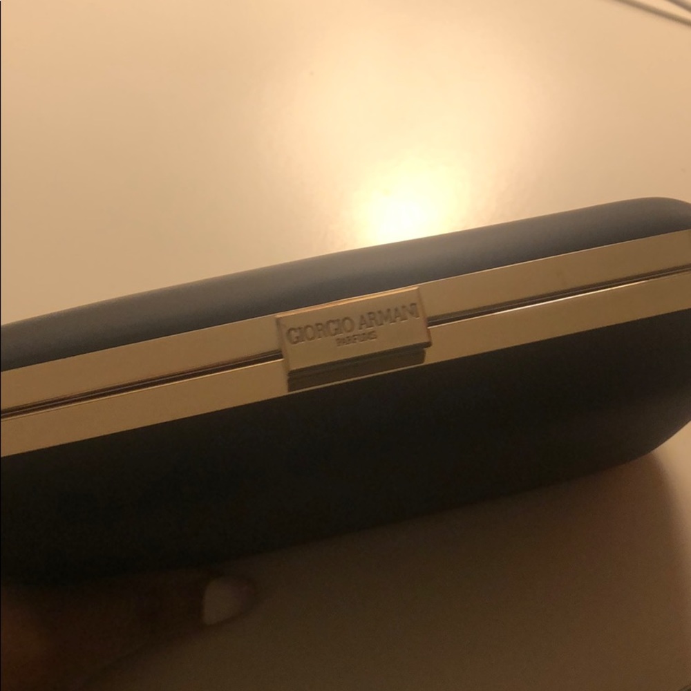 Giorgio Armani black and gold silky clutch